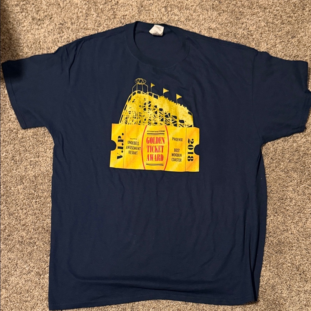 Gildan Heavy Cotton Tee with Knoebels Phoenix Golden Ticket graphic